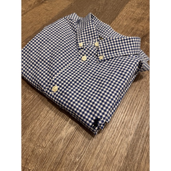 Boys Youth XL Polo Ralph‎ Lauren Checkered Button Up Natural Stretch - Picture 1 of 8